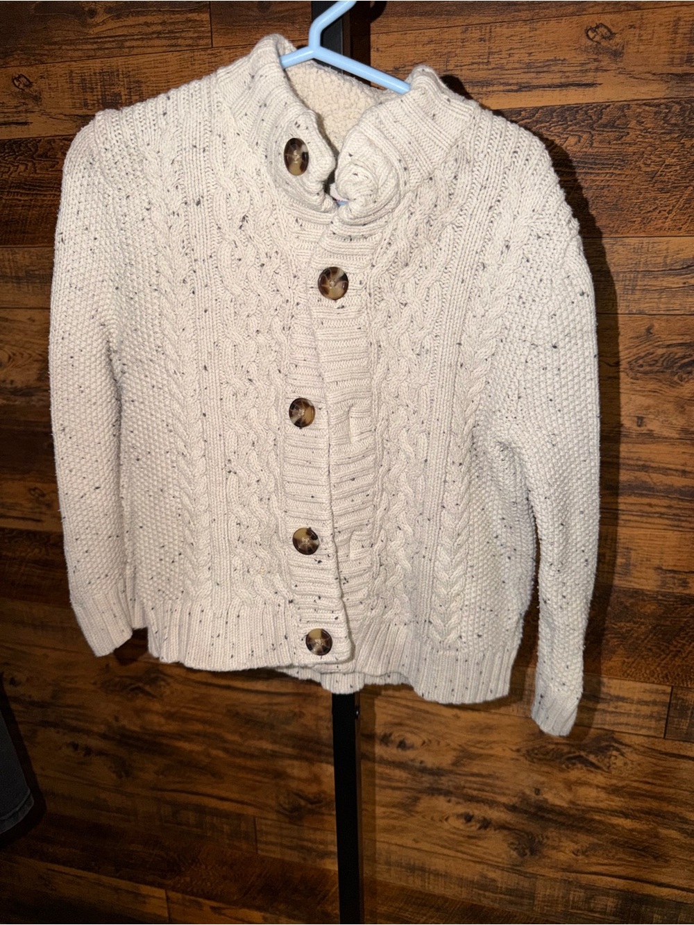 Cat & Jack Cream Cable-Knit Button Front Cardigan